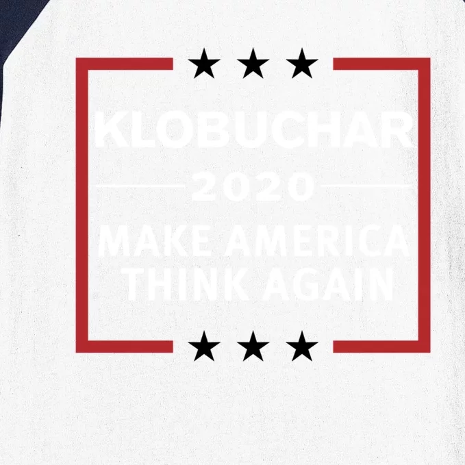 Amy Klobuchar 2020 Make America Think Again Democratic Meaningful Gift Baseball Sleeve Shirt