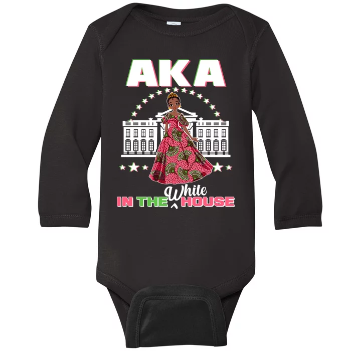 AKA In The White House Kamala Harris AKA Sorority Pride Baby Long Sleeve Bodysuit