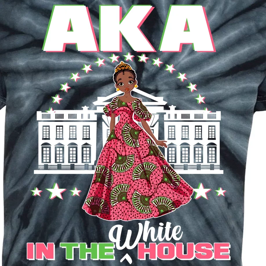 AKA In The White House Kamala Harris AKA Sorority Pride Kids Tie-Dye T-Shirt