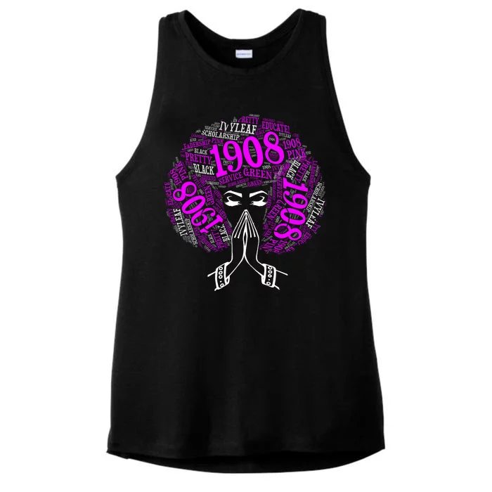 AKA Sorority Alpha 1908 Pretty Girl Ladies Tri-Blend Wicking Tank