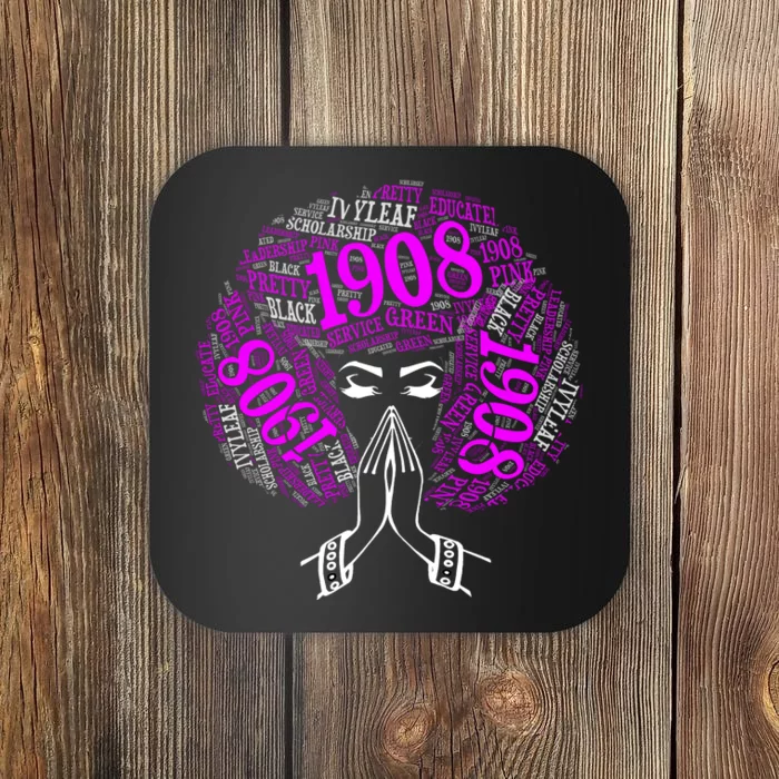 AKA Sorority Alpha 1908 Pretty Girl Coaster