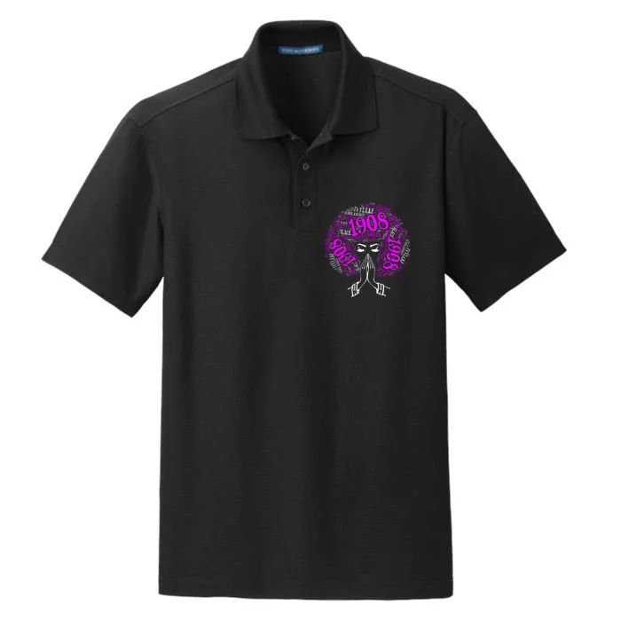 AKA Sorority Alpha 1908 Pretty Girl Dry Zone Grid Performance Polo