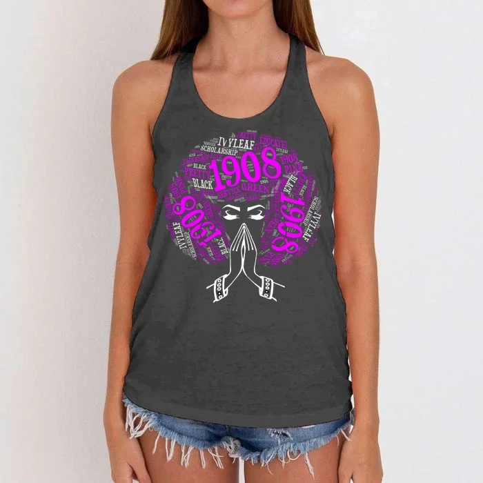 AKA Sorority Alpha 1908 Pretty Girl Women's Knotted Racerback Tank