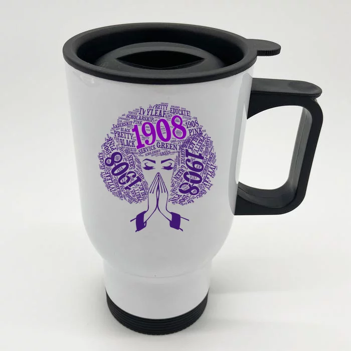 AKA Sorority Alpha 1908 Pretty Girl Front & Back Stainless Steel Travel Mug