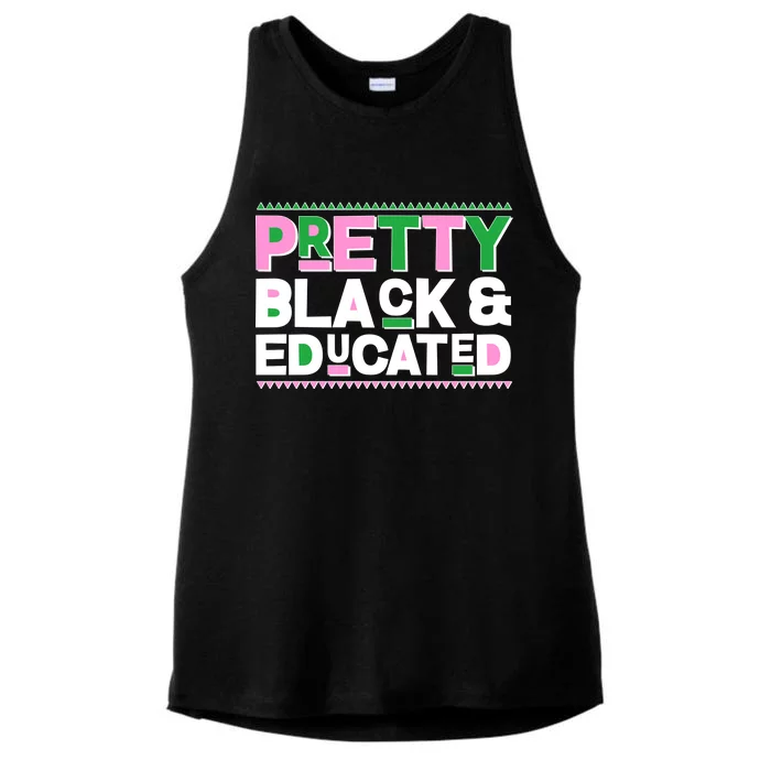 AKA Sorority Pretty Black And Educated Ladies Tri-Blend Wicking Tank