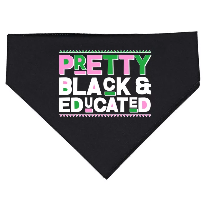 AKA Sorority Pretty Black And Educated USA-Made Doggie Bandana