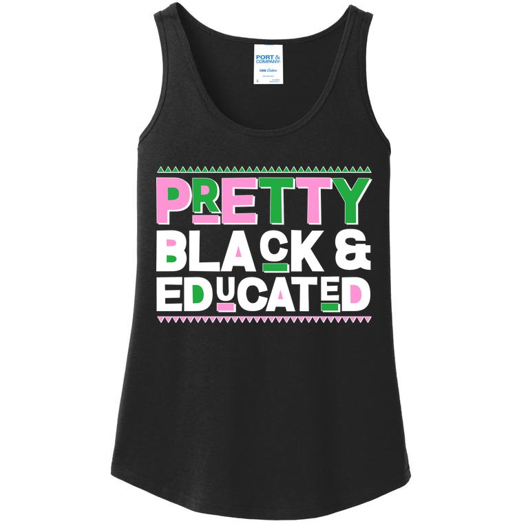 AKA Sorority Pretty Black And Educated Ladies Essential Tank