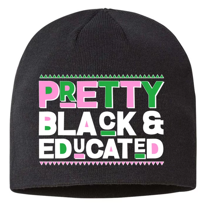 AKA Sorority Pretty Black And Educated 8 1/2in Sustainable Knit Beanie