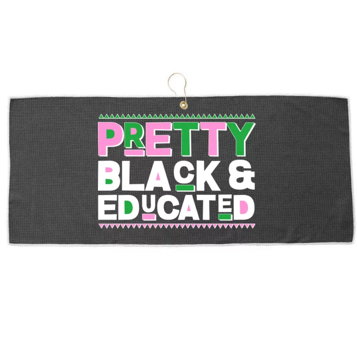 AKA Sorority Pretty Black And Educated Large Microfiber Waffle Golf Towel