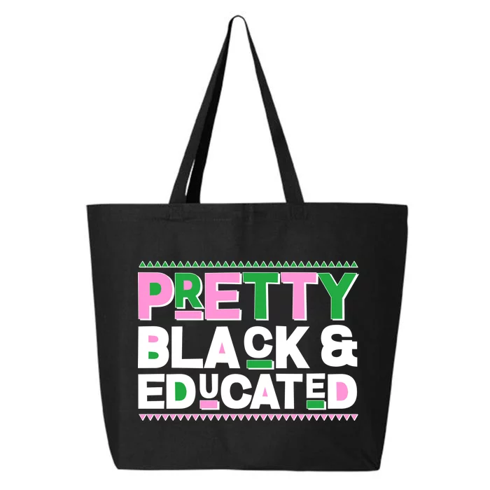 AKA Sorority Pretty Black And Educated 25L Jumbo Tote