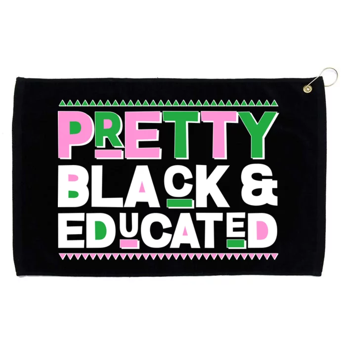 AKA Sorority Pretty Black And Educated Grommeted Golf Towel