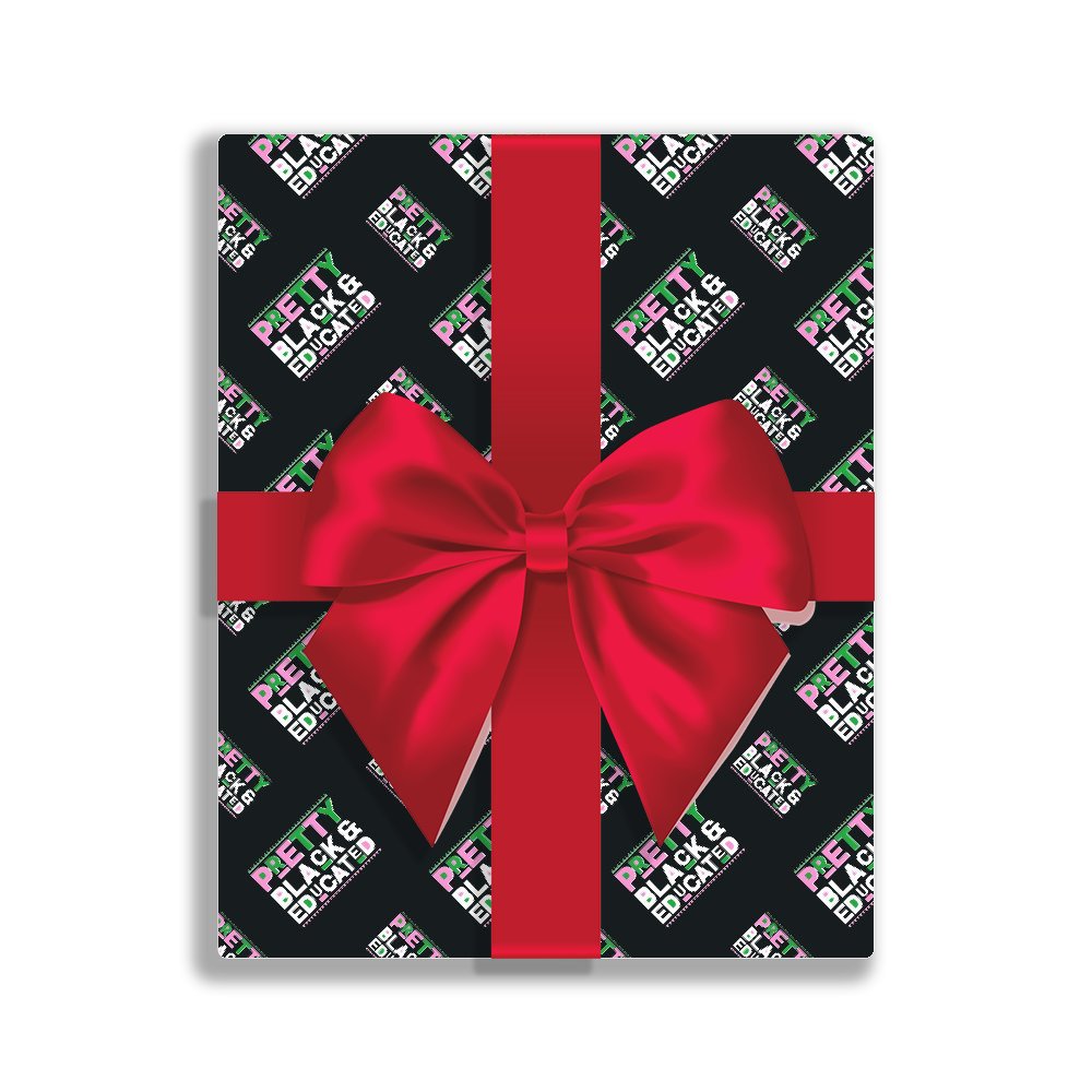 AKA Sorority Pretty Black And Educated Wrapping Paper