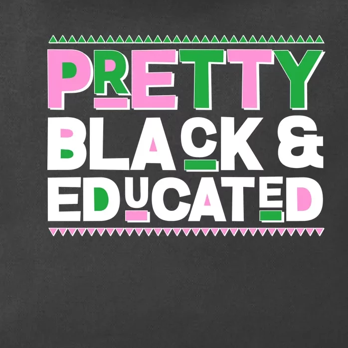 AKA Sorority Pretty Black And Educated Zip Tote Bag