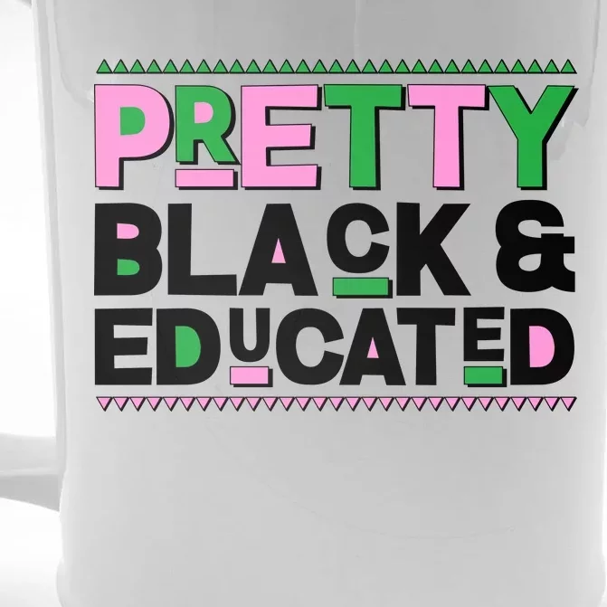 AKA Sorority Pretty Black And Educated Front & Back Beer Stein