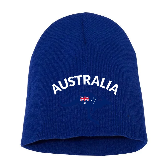 Australian Kangaroo Australia Flag Souvenir Gift Short Acrylic Beanie