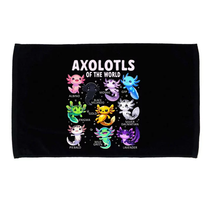 Axolotl Kawaii Axolotls Of The World Axolotl Animals Microfiber Hand Towel