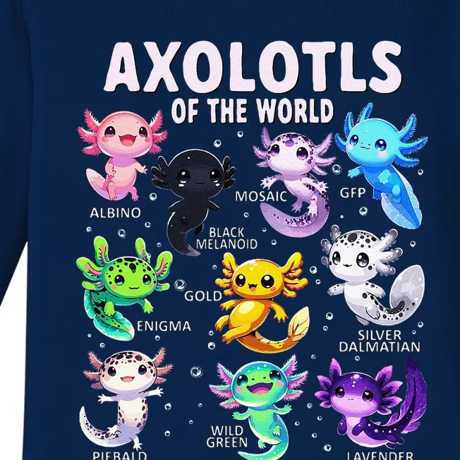 Axolotl Kawaii Axolotls Of The World Axolotl Animals Baby Long Sleeve Bodysuit