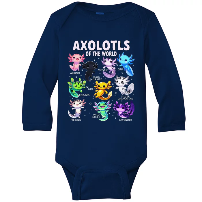 Axolotl Kawaii Axolotls Of The World Axolotl Animals Baby Long Sleeve Bodysuit