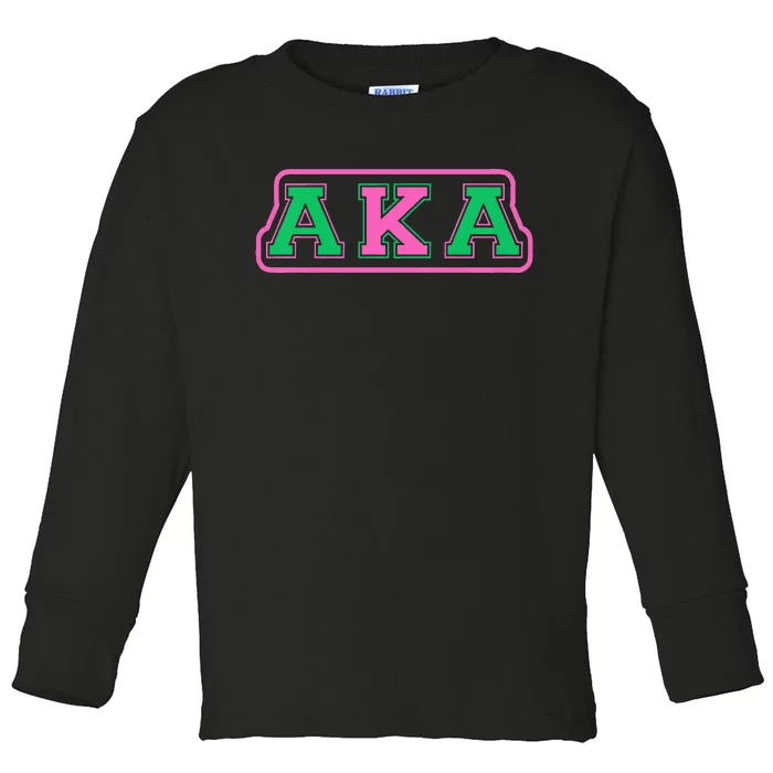 Alpha Kappa AKA Sorority Paraphernalia Toddler Long Sleeve Shirt