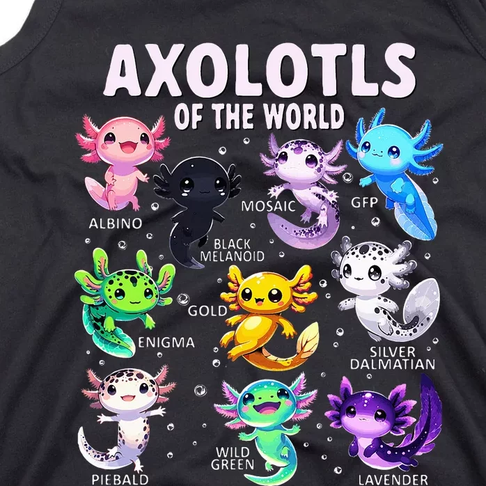 Axolotl Kawaii Axolotls Of The World Axolotl Animals Tank Top