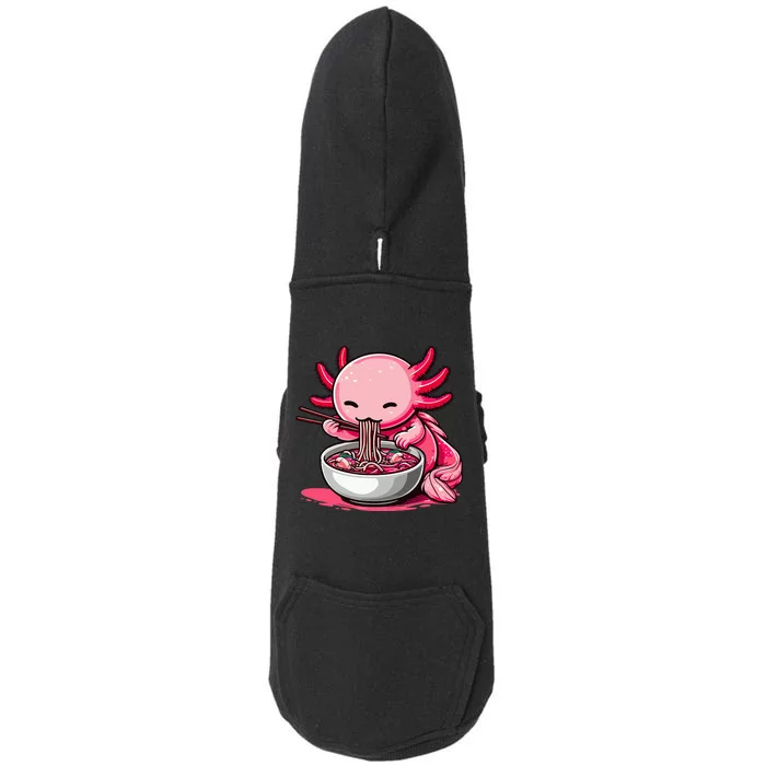 Anime Kawaii Axolotl Eating Ramen Noodles Doggie 3-End Fleece Hoodie