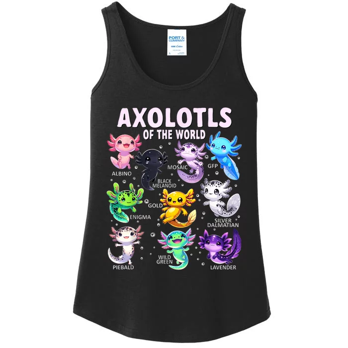 Axolotl Kawaii Axolotls Of The World Axolotl Animals Ladies Essential Tank