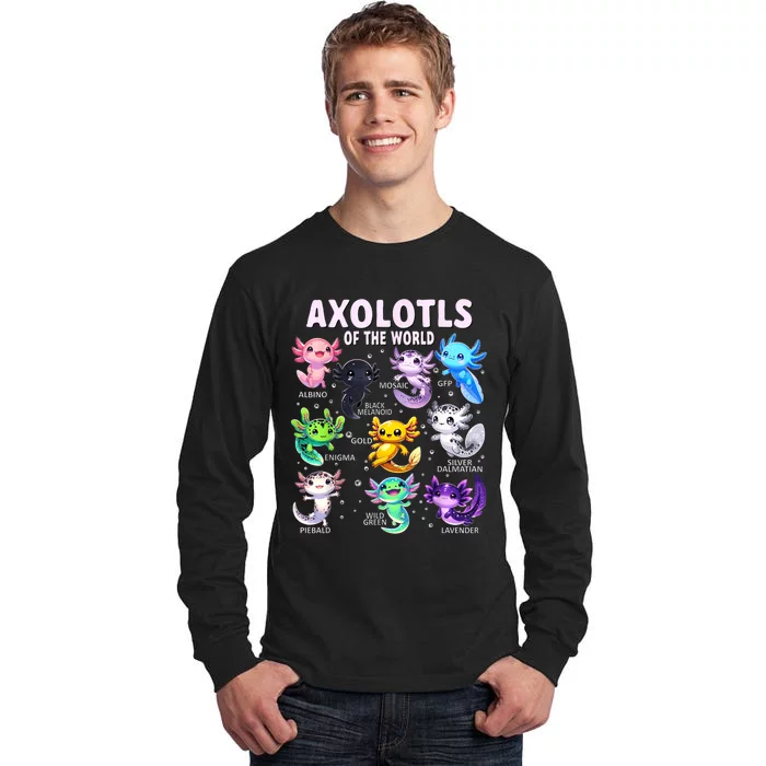 Axolotl Kawaii Axolotls Of The World Axolotl Animals Tall Long Sleeve T-Shirt