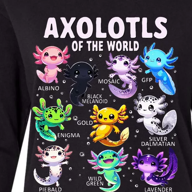 Axolotl Kawaii Axolotls Of The World Axolotl Animals Womens Cotton Relaxed Long Sleeve T-Shirt