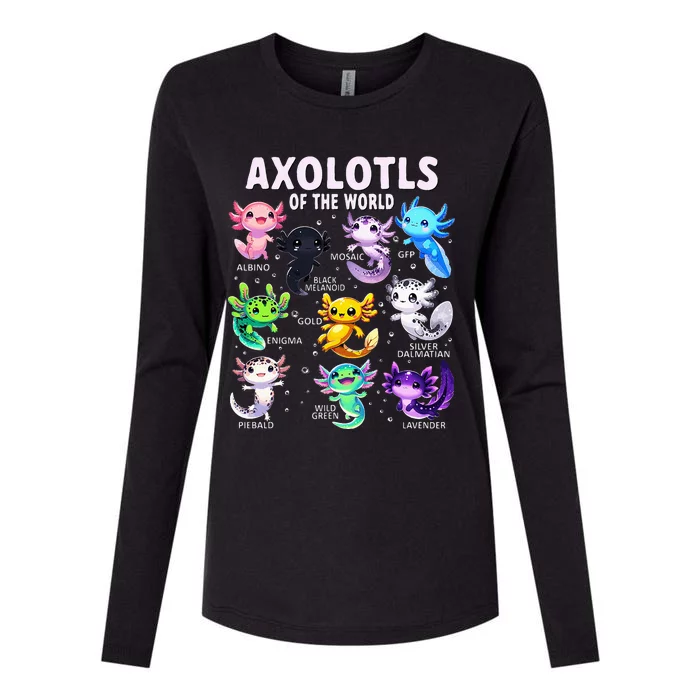 Axolotl Kawaii Axolotls Of The World Axolotl Animals Womens Cotton Relaxed Long Sleeve T-Shirt