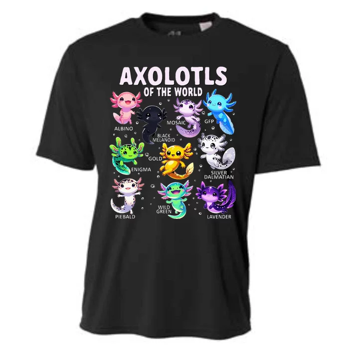 Axolotl Kawaii Axolotls Of The World Axolotl Animals Cooling Performance Crew T-Shirt