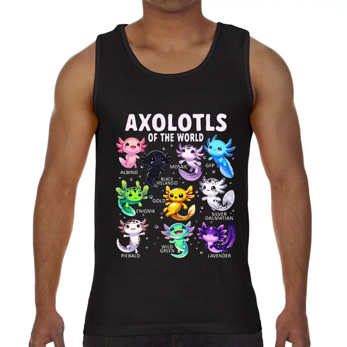 Axolotl Kawaii Axolotls Of The World Axolotl Animals Comfort Colors® Tank Top