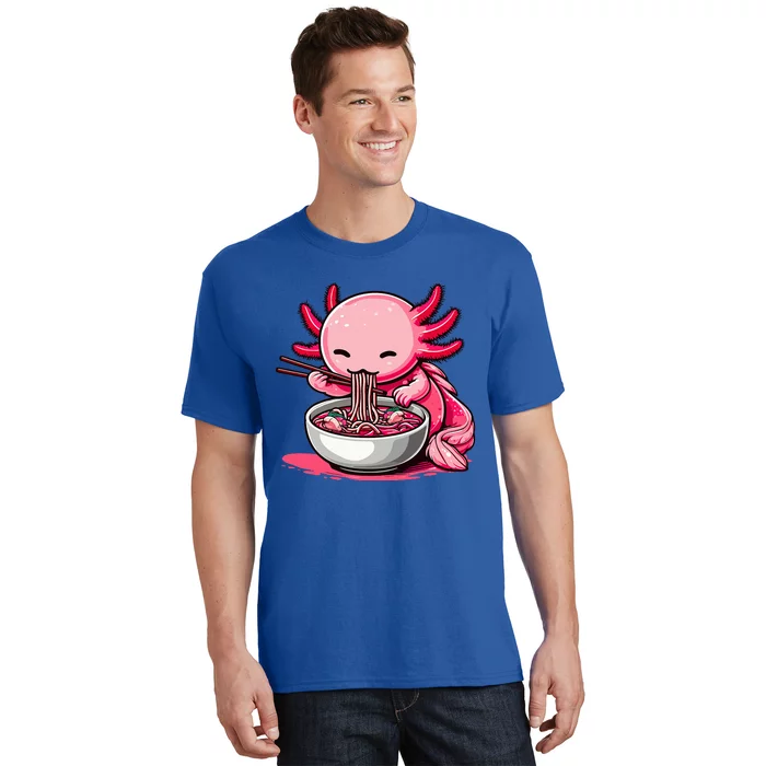 Anime Kawaii Axolotl Eating Ra Noodles T-Shirt