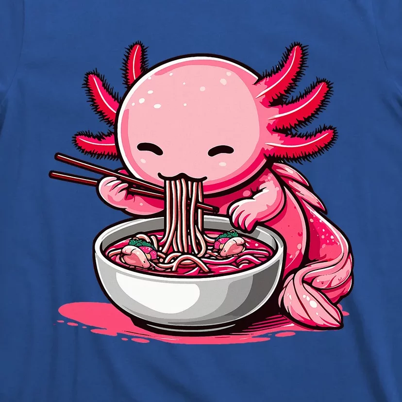 Anime Kawaii Axolotl Eating Ra Noodles T-Shirt