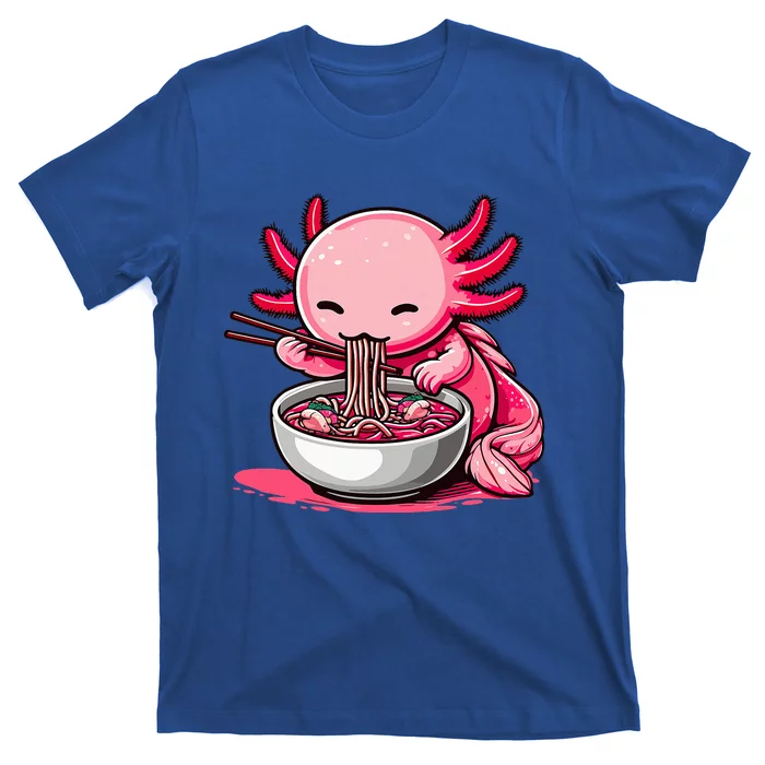 Anime Kawaii Axolotl Eating Ra Noodles T-Shirt