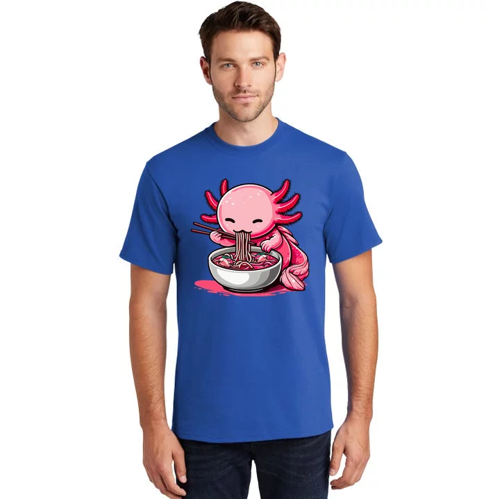 Anime Kawaii Axolotl Eating Ra Noodles Tall T-Shirt