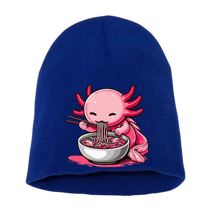 Anime Kawaii Axolotl Eating Ra Noodles Short Acrylic Beanie