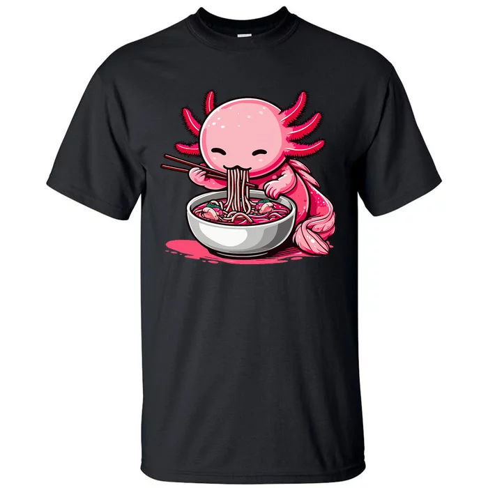 Anime Kawaii Axolotl Eating Ra Noodles Tall T-Shirt