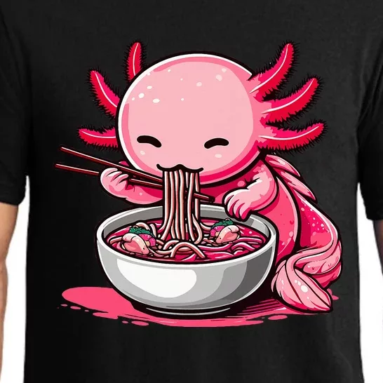 Anime Kawaii Axolotl Eating Ra Noodles Pajama Set