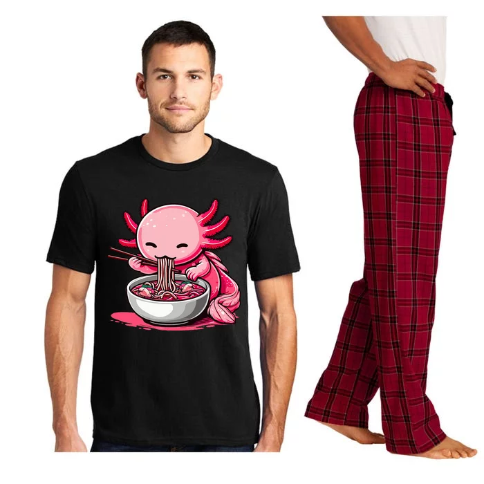 Anime Kawaii Axolotl Eating Ra Noodles Pajama Set