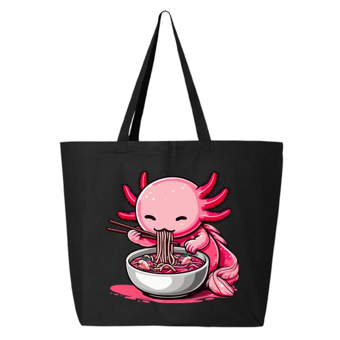 Anime Kawaii Axolotl Eating Ra Noodles 25L Jumbo Tote