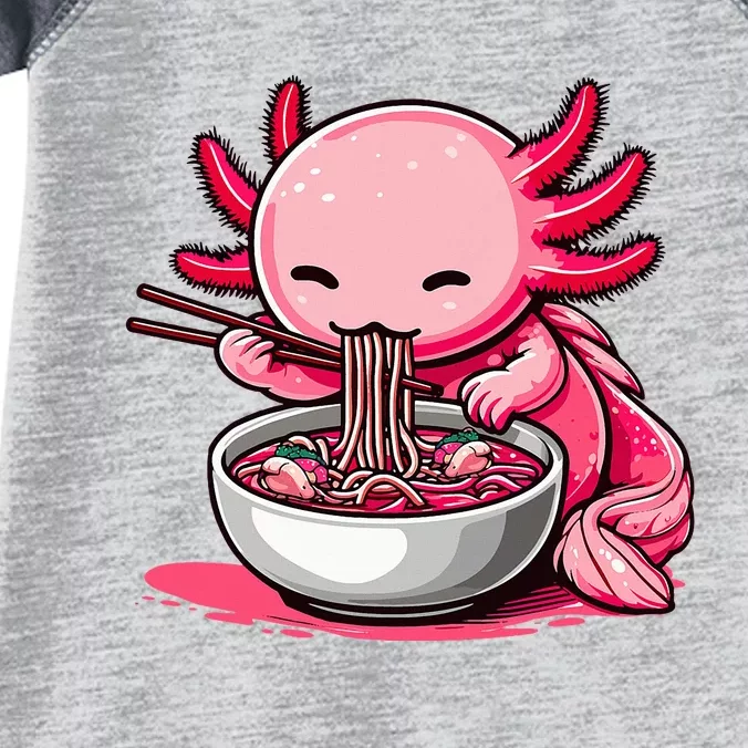 Anime Kawaii Axolotl Eating Ra Noodles Infant Baby Jersey Bodysuit