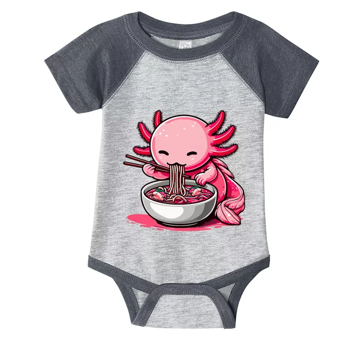 Anime Kawaii Axolotl Eating Ra Noodles Infant Baby Jersey Bodysuit