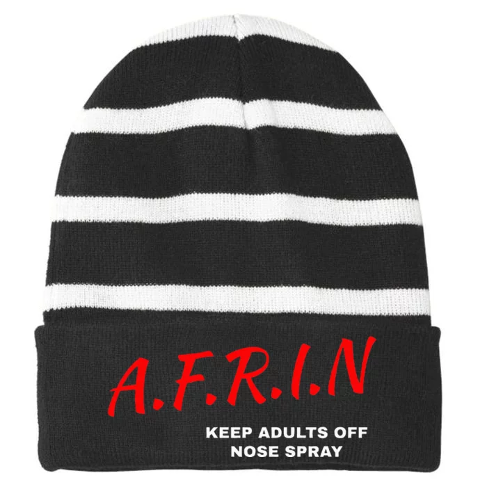 Afrin Keep Adults Of Nose Spray Striped Beanie with Solid Band