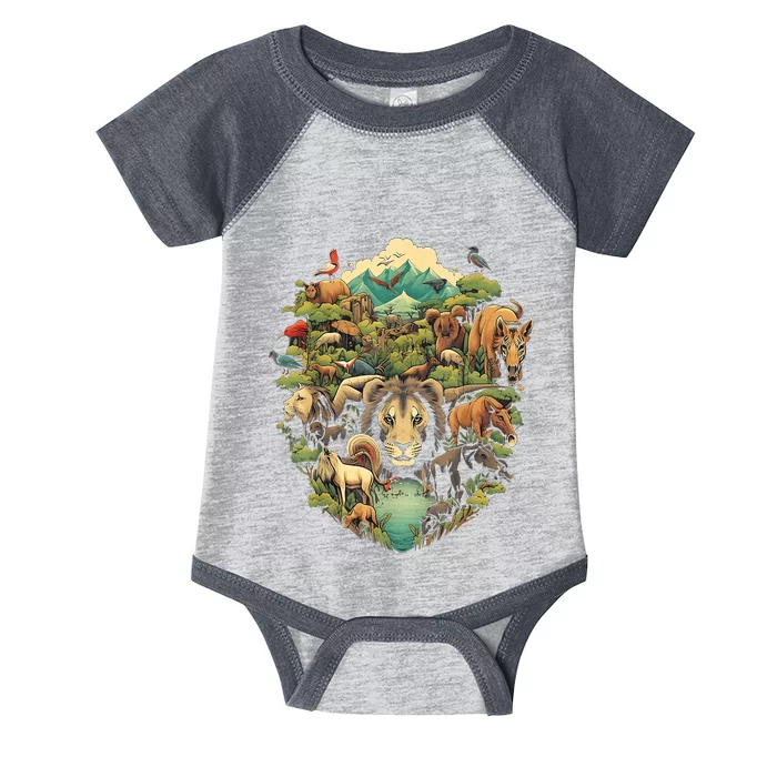 Animal Kingdom Animal Lover Nature Forest Infant Baby Jersey Bodysuit