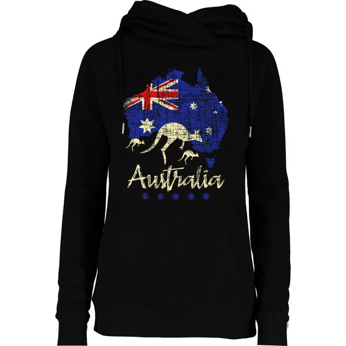 Australia Kangaroo Australian Lover Wildlife Zoo Animal Womens Funnel Neck Pullover Hood