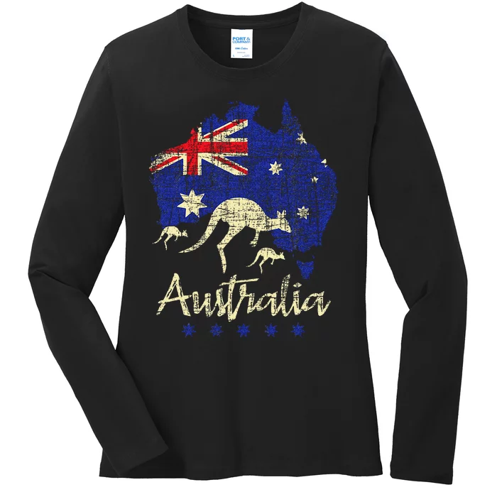 Australia Kangaroo Australian Lover Wildlife Zoo Animal Ladies Long Sleeve Shirt