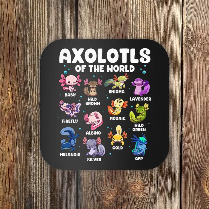 Axolotl Kawaii Axolotls Of The World Axolotl Animals Coaster