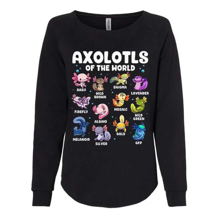 Axolotl Kawaii Axolotls Of The World Axolotl Animals Womens California Wash Sweatshirt