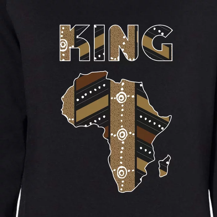 African King Art Pattern Africa Map Black Pride Couple Matching Womens California Wash Sweatshirt