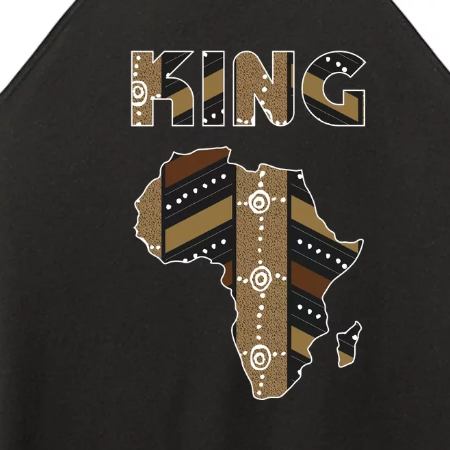 African King Art Pattern Africa Map Black Pride Couple Matching Women’s Perfect Tri Rocker Tank